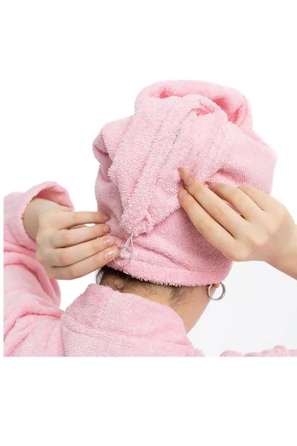 Embays Collection Düğme Lastikli Saç Havlusu Şık ve Fonksiyonel Tasarımıyla Günlük Bakım İçin Uygun