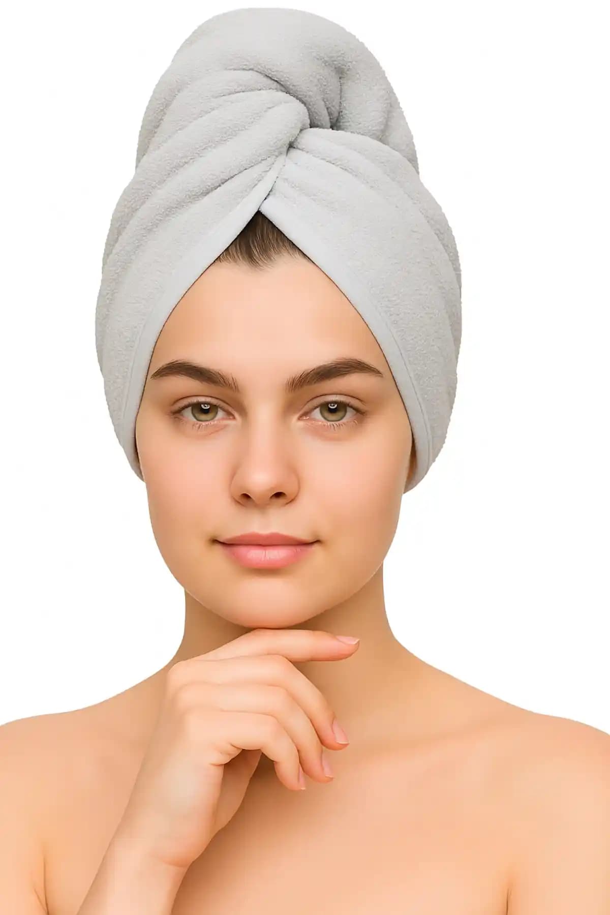 Embays Collection Düğme Lastikli Saç Havlusu Şık ve Pratik Pamuklu Tasarım