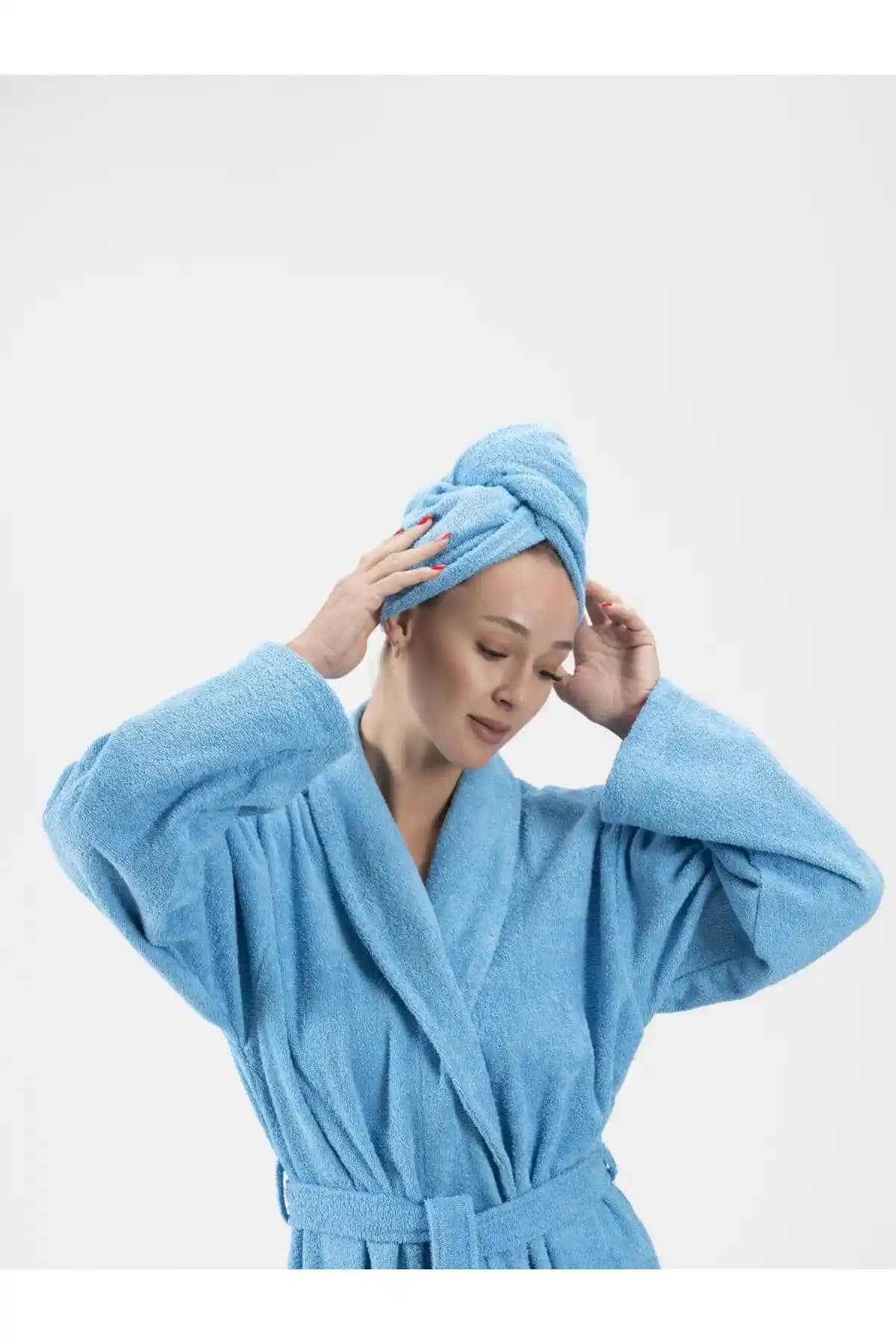 Ender Home CottonVerse %100 Pamuk Düğmeli Saç Kurutma Bonesi - Sağlıklı ve Hijyenik Kullanım