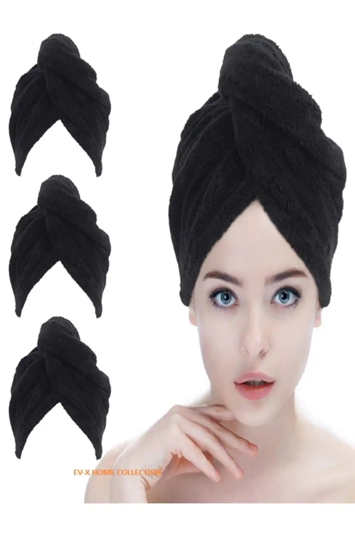 EVX Siyah Saç Havlusu: Şık ve Fonksiyonel Tasarımıyla Günlük Kullanım İçin Uygun