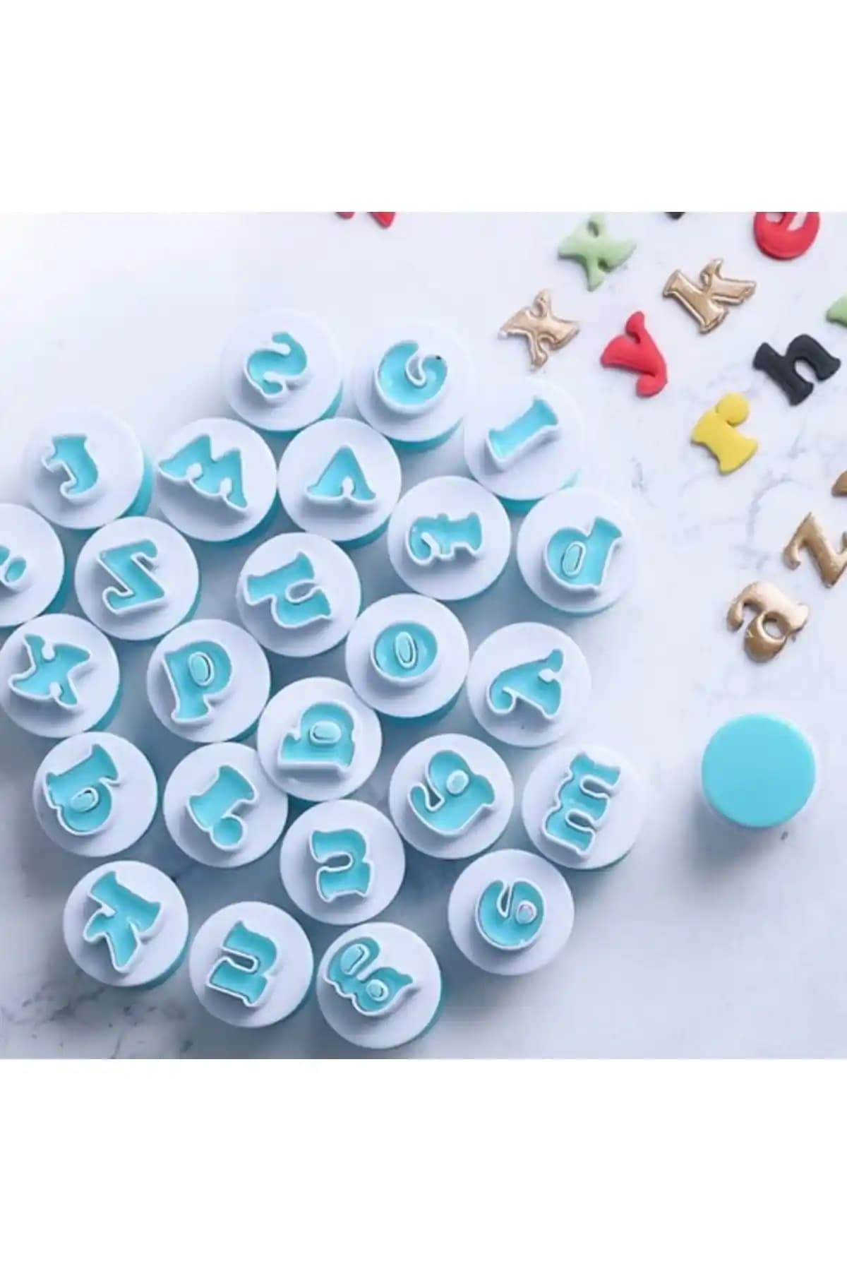 Genel Markalar Basmalı Alfabe Seti Küçük Harf Enjektörlü Şeker Hamuru Kalıbı