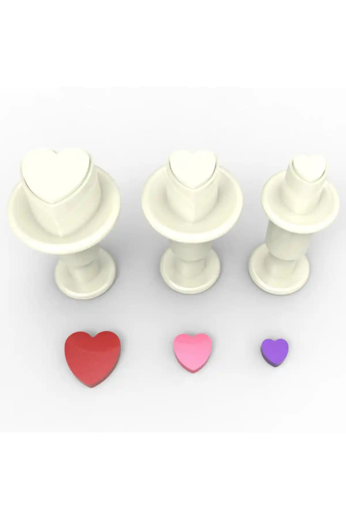 Genel Markalar Kalp Mini Enjektörlü Kopat Şeker Hamuru Kalıbı - Pratik ve Estetik Pasta Dekorasyonu