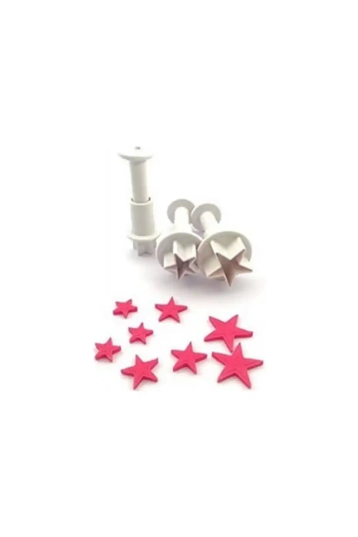 Genel Markalar Mini Yıl<dı>z Basmalı Kurabiye Kalıbı 3'lü set ile pratik ve şık kurabiye yapımı