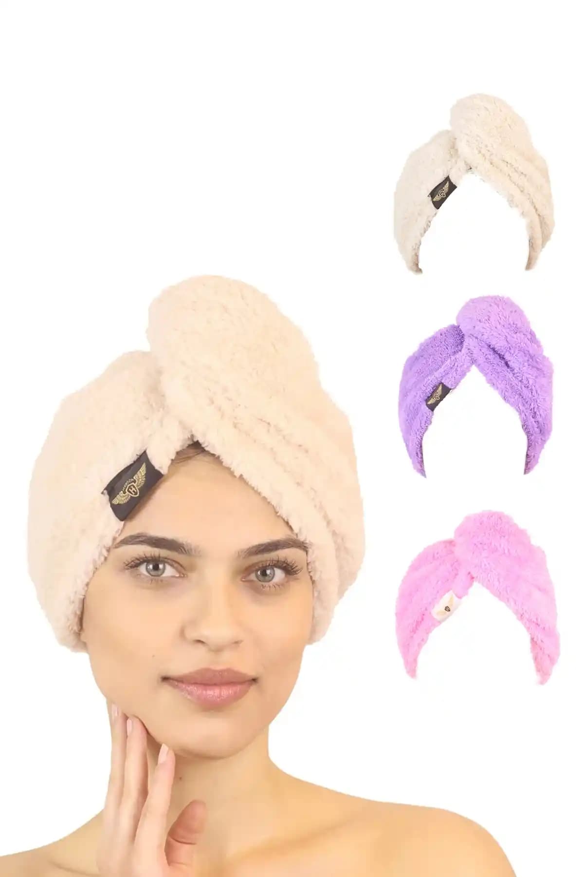 Heriya 3'lü Mikrofiber Saç Havlusu Seti Şık ve İşlevsel Tasarımıyla Günlük Kullanım İçin Uygun