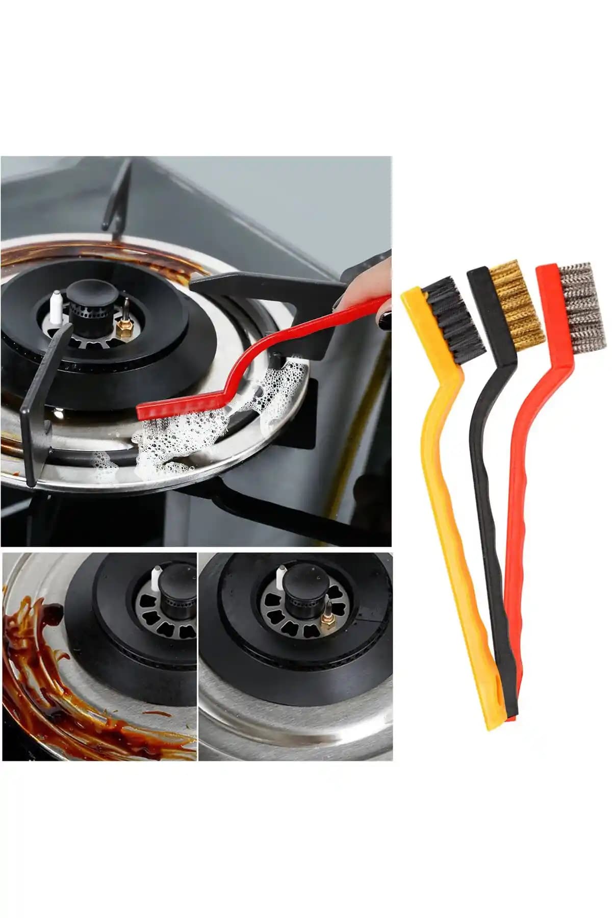 HİLAYS 3'lü Detay Temizlik Fırça Seti ile Çok Yönlü ve Pratik Temizlik Çözümü