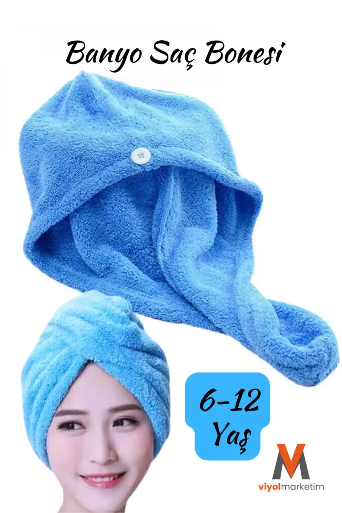 Mavi Saç Havlusu: Hafif, Emici ve Şık Mikrofiber Saç Kurutma Havlusu