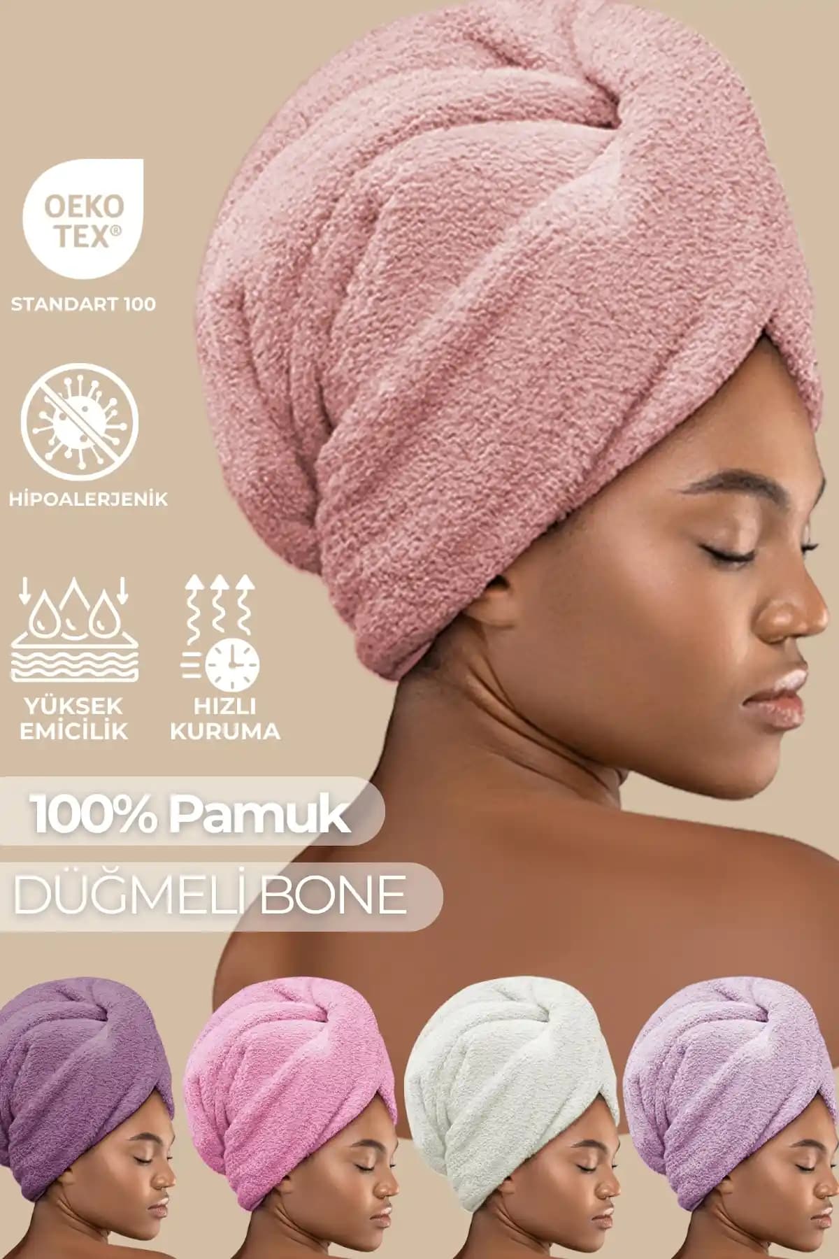 Miss Paris Home Düğme Lastikli Saç Havlusu: Şıklık ve Fonksiyonellik Sunan Yüksek Kaliteli Ürün