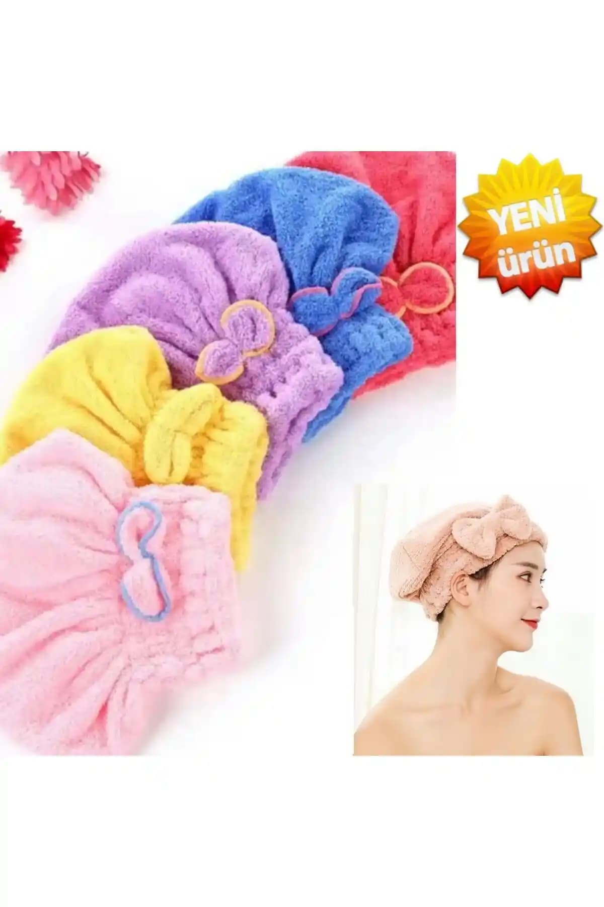 MRTBİLİŞİM Çok Fonksiyonlu Mikrofiber Saç Havlusu ve Saç Kurutma Bonesi Ürünü