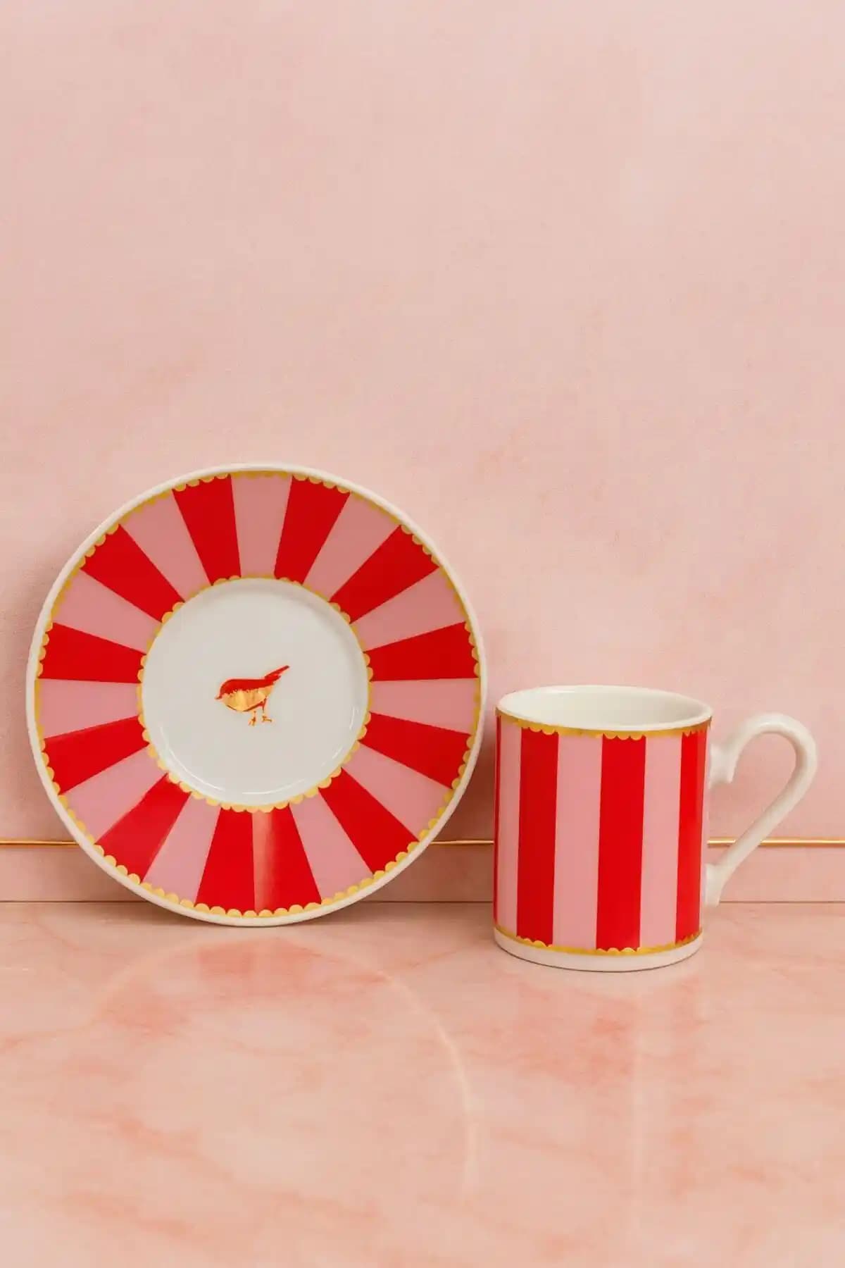 YzHome 2 Kişilik Porselen Kahve Fincan Takımı Modern ve Şık Tasarım