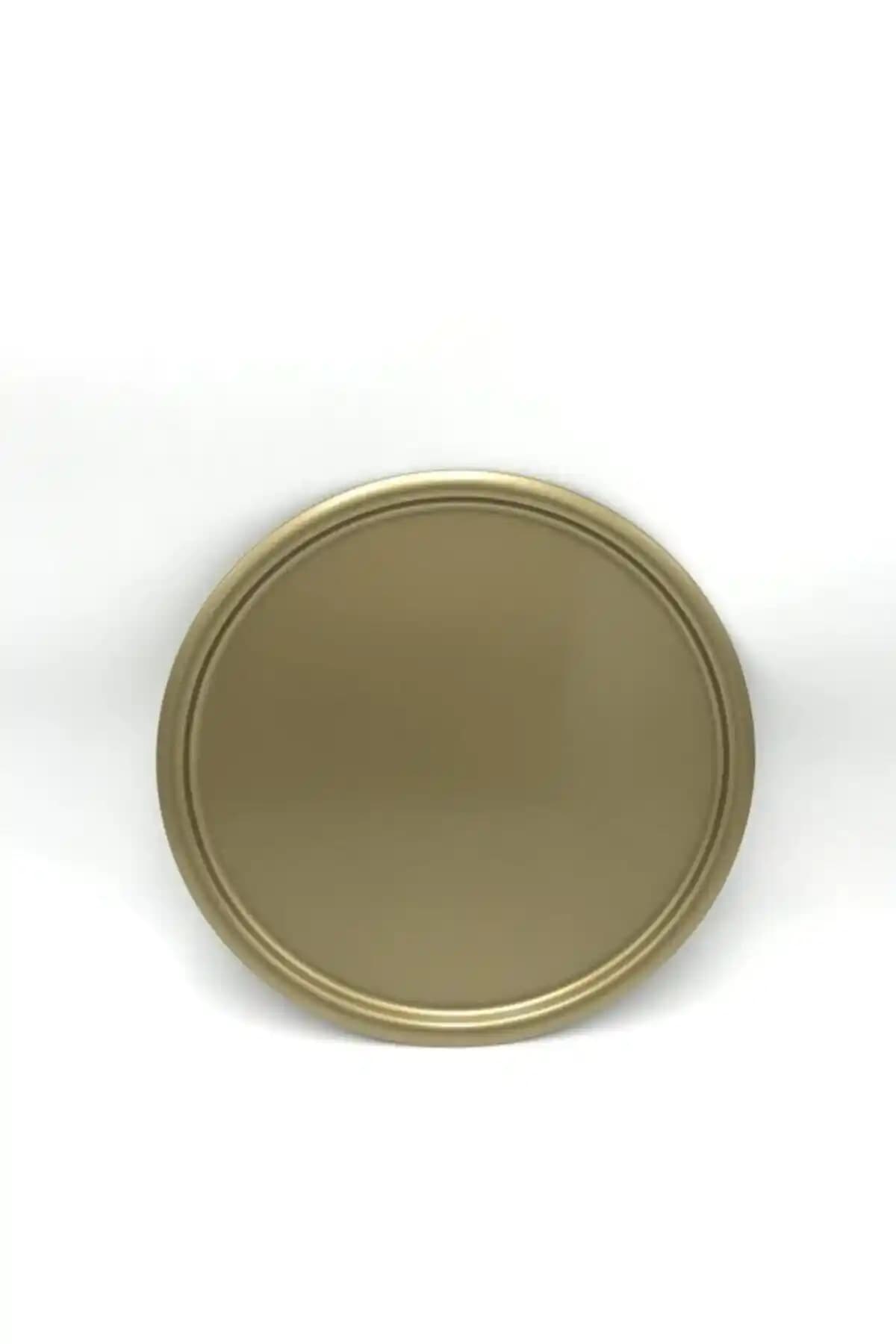 Aslı Hediyelik Metal Yuvarlak Servis Tepsisi: Zarif ve Dayanıklı 30 cm Altın Renkli Tasarım