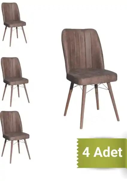 Avenza Living Kare Gold 4'lü Modern ve Dayanıklı Mutfak Sandalyesi Seti