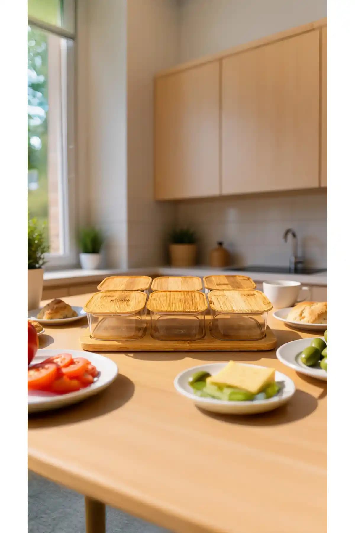 Bambum Quatro 6'lı Bej Kahvaltılık Seti ile Şık ve Fonksiyonel Sofra Düzeni