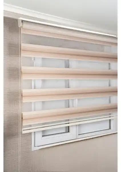 Bizden Perde Sütlü Kahve Degrade Zebra Güneşlik Stor Perdeler - Estetik ve Fonksiyonel