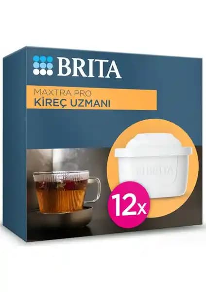 BRITA Maxtra Pro Kireç Uzmanı Yedek Su Arıtma Filtresi 12'li - Yüksek Performanslı ve Çevre Dostu