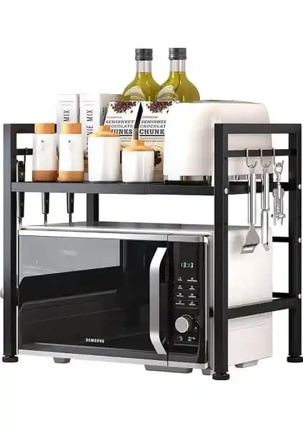 Decorelax Mikrodalga Fırın Rafı: Modern Tasarım ve Fonksiyonel Çift Katlı Mutfak Rafı