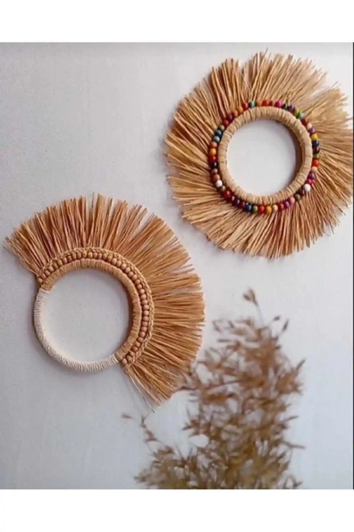 Doğal Rafyadan Bohem Boncuklu Ev ve Duvar Dekorasyonu ile Sıcak Atmosfer Yaratın