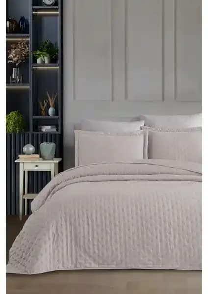 Elart Helena Çift Kişilik 3 Parça Bej Yatak Örtüsü 240x260 cm Modern Tasarım