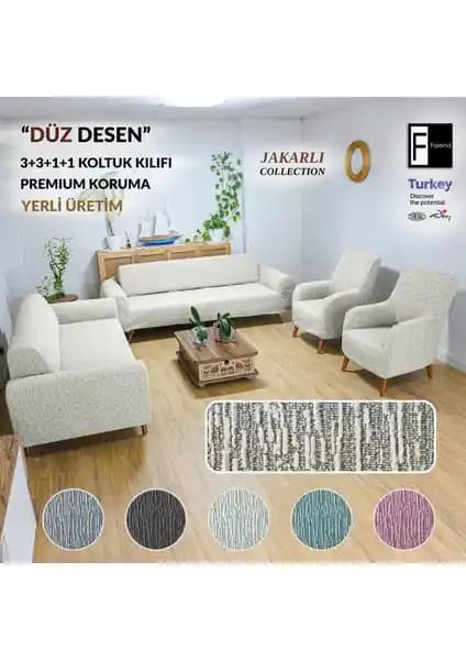 Faiend Jakarlı Düz Desen ve Sehra Desen Koltuk Kılıfları Karşılaştırması