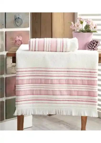 Fiesta Louis Marie Banyo Havlu Takımı Koyu Pudra Renk ve %100 Pamuklu Konfor