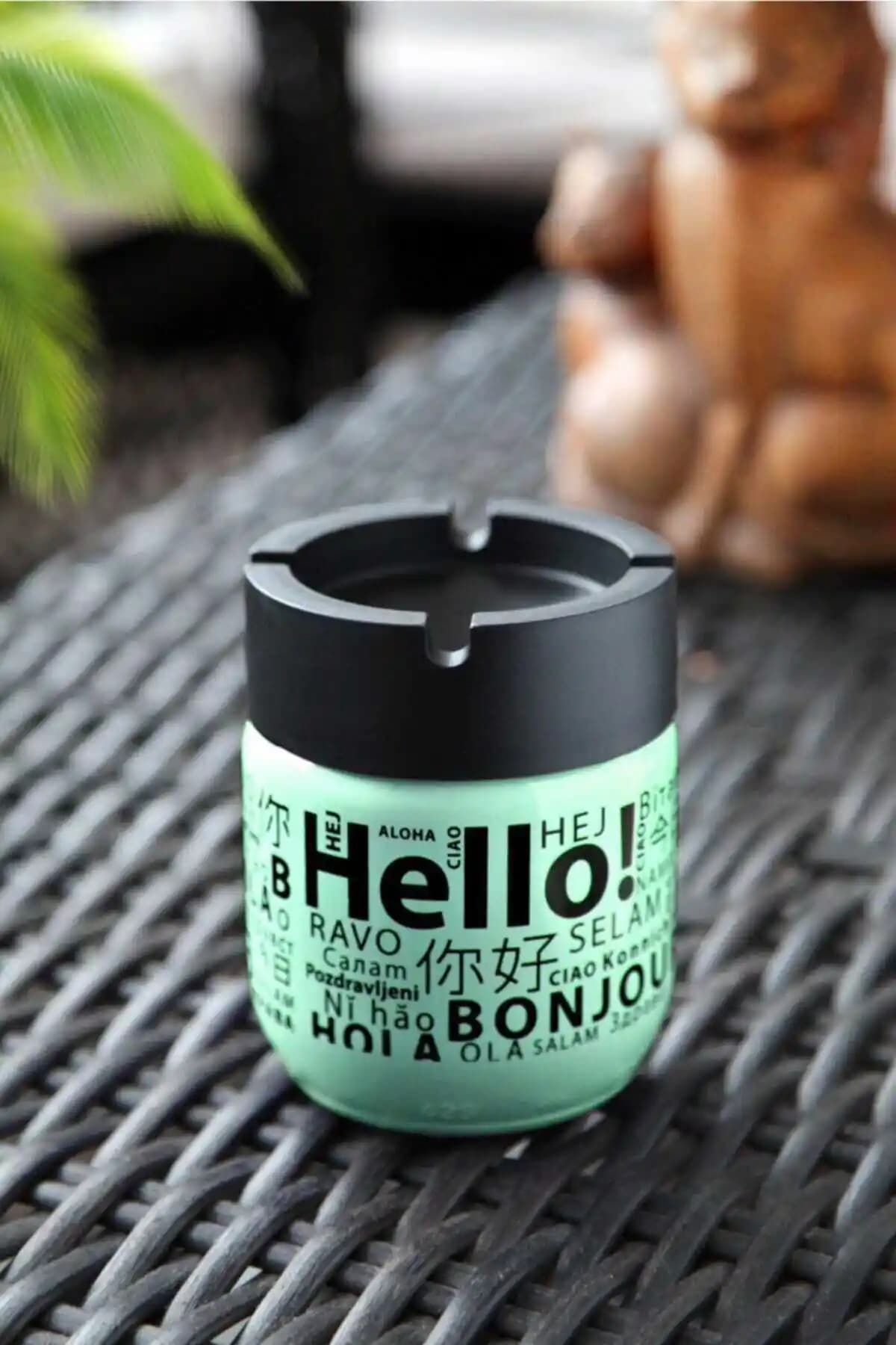 Genel Markalar Cam Kokusuz Küllük 425 Cc Hello Desenli Yeşil ile Şıklık ve Fonksiyonellik