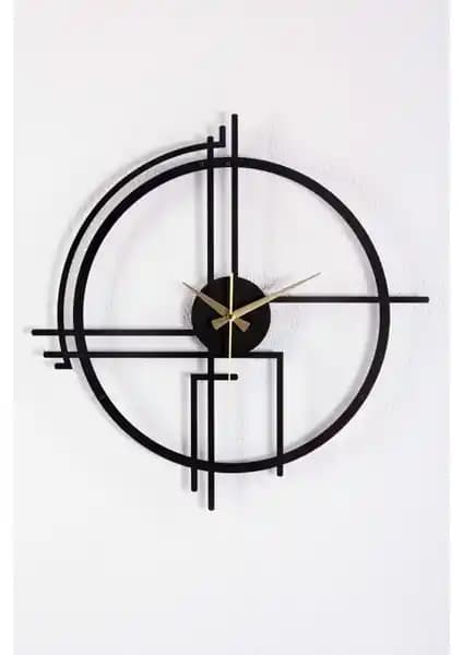 Gowpenart Dizayn Querencia Metal Siyah Duvar Saati ile Modern ve Estetik Dekorasyon