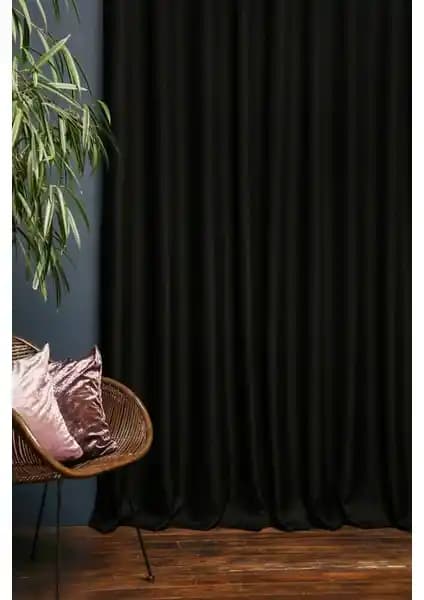 İ.D İpek Dokuma Siyah Termal Blackout Karartma Perde ile Tam Işık ve Isı Yalıtımı