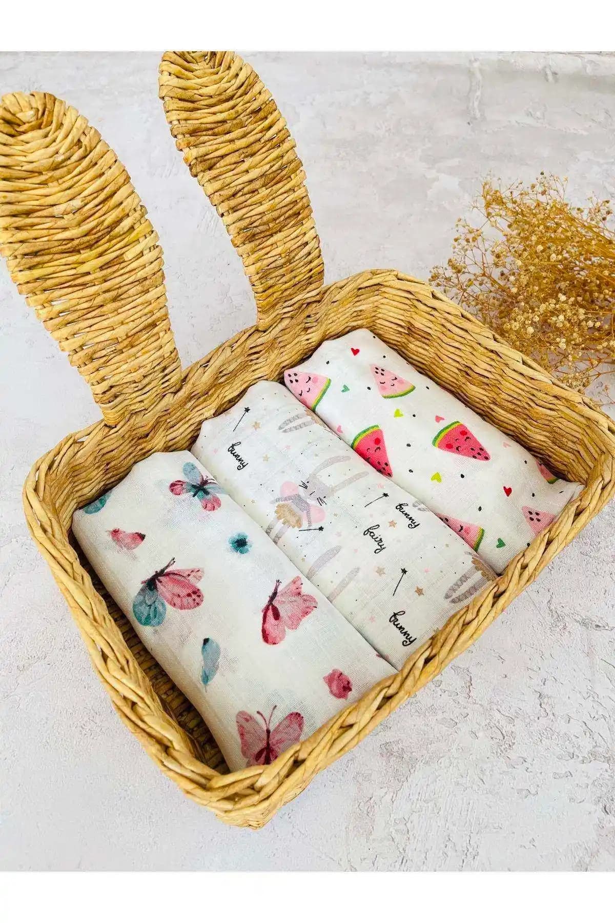 JUNİPERUS Çok Amaçlı Organik Müslin Bezi Battaniye Seti - Bebek Bakımında Konfor