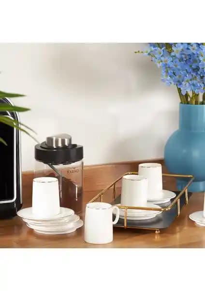 Karaca Snow 6 Kişilik 80 ml Porselen Kahve Fincanı Takımı ile Zarif Kahve Sunumu