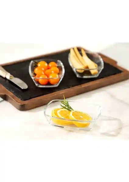 Madame Coco Bellanita 3'lü Altıgen Cam Servis Tabağı Seti ile Şık ve Fonksiyonel Sunumlar