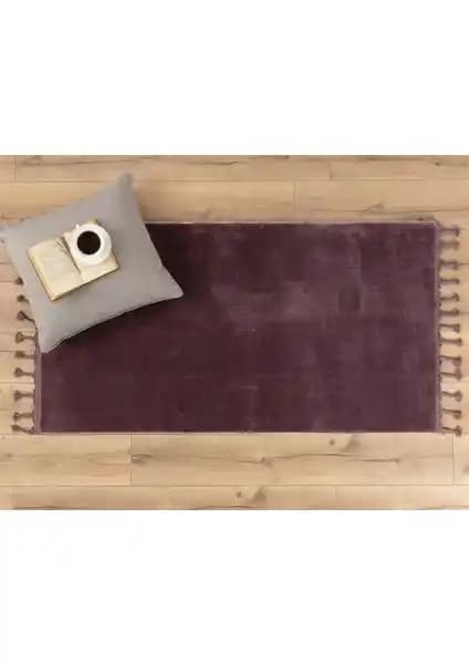 Madame Coco Carol Saçaklı Halı Koyu Mürdüm 80x150 cm Modern ve Konforlu Tasarım
