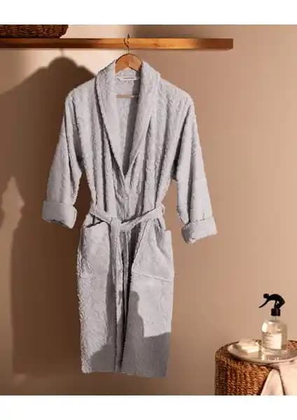 Madame Coco Roesia Şalyaka Kadın Bornoz: Konforlu, Pamuklu ve Şık Gri Tasarım