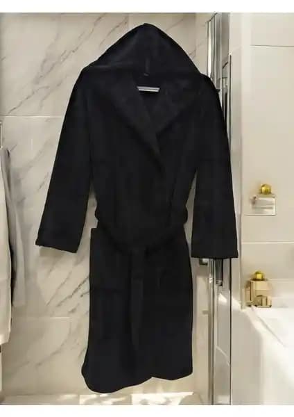 MySoft Home Kadife Kapüşonlu %100 Pamuk Bornoz ile Konfor ve Şıklık