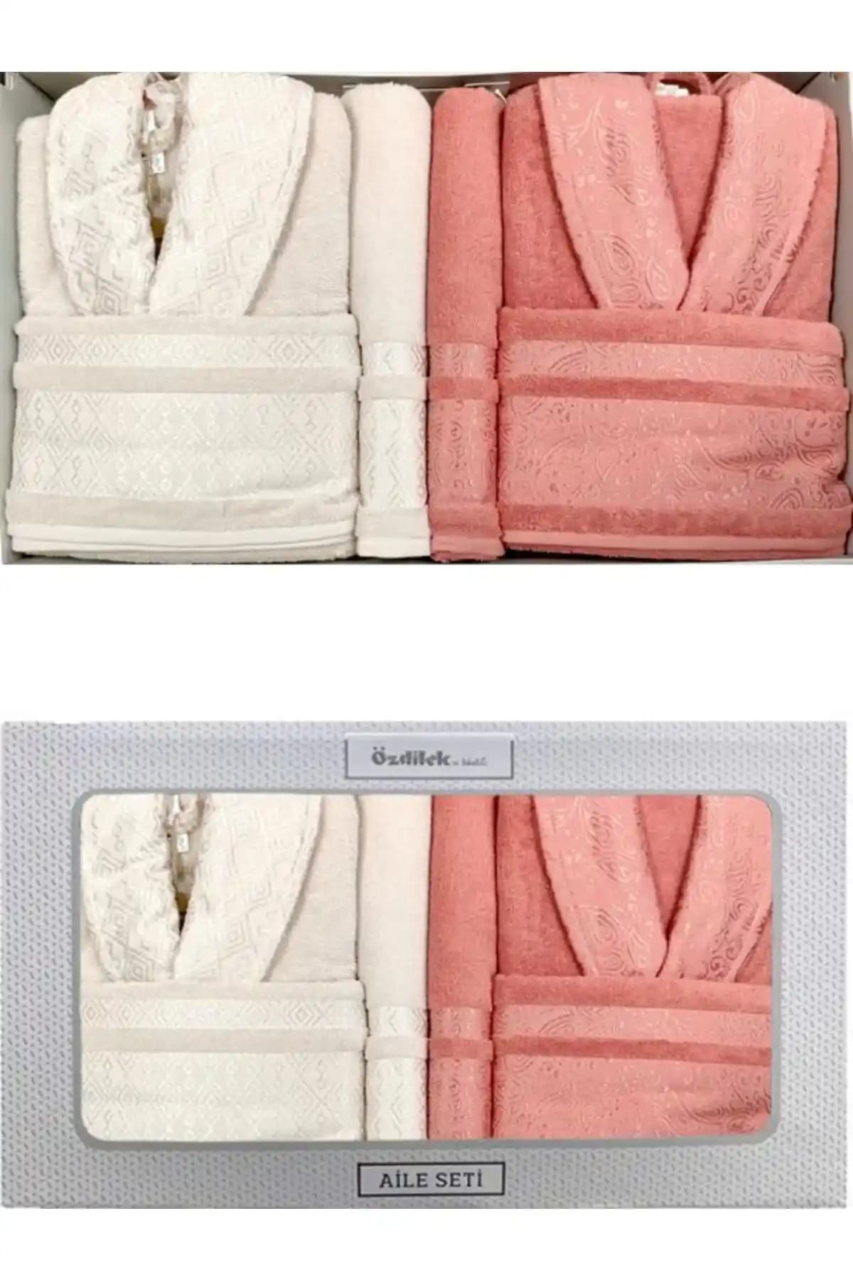 Özdilek Dory Aile Bornoz Takımı: %100 Pamuklu Konfor ve Estetik Tasarım