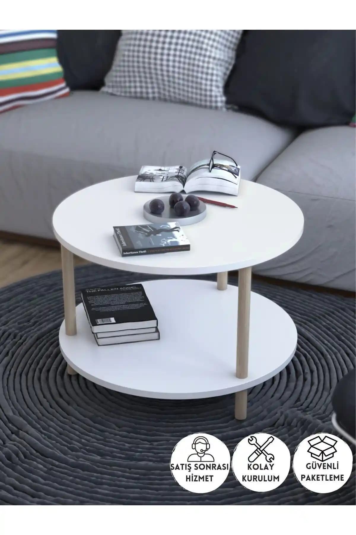 PEKA Yuvarlak Orta Sehpa: Modern İskandinav Stilinde Fonksiyonel ve Estetik Tasarım