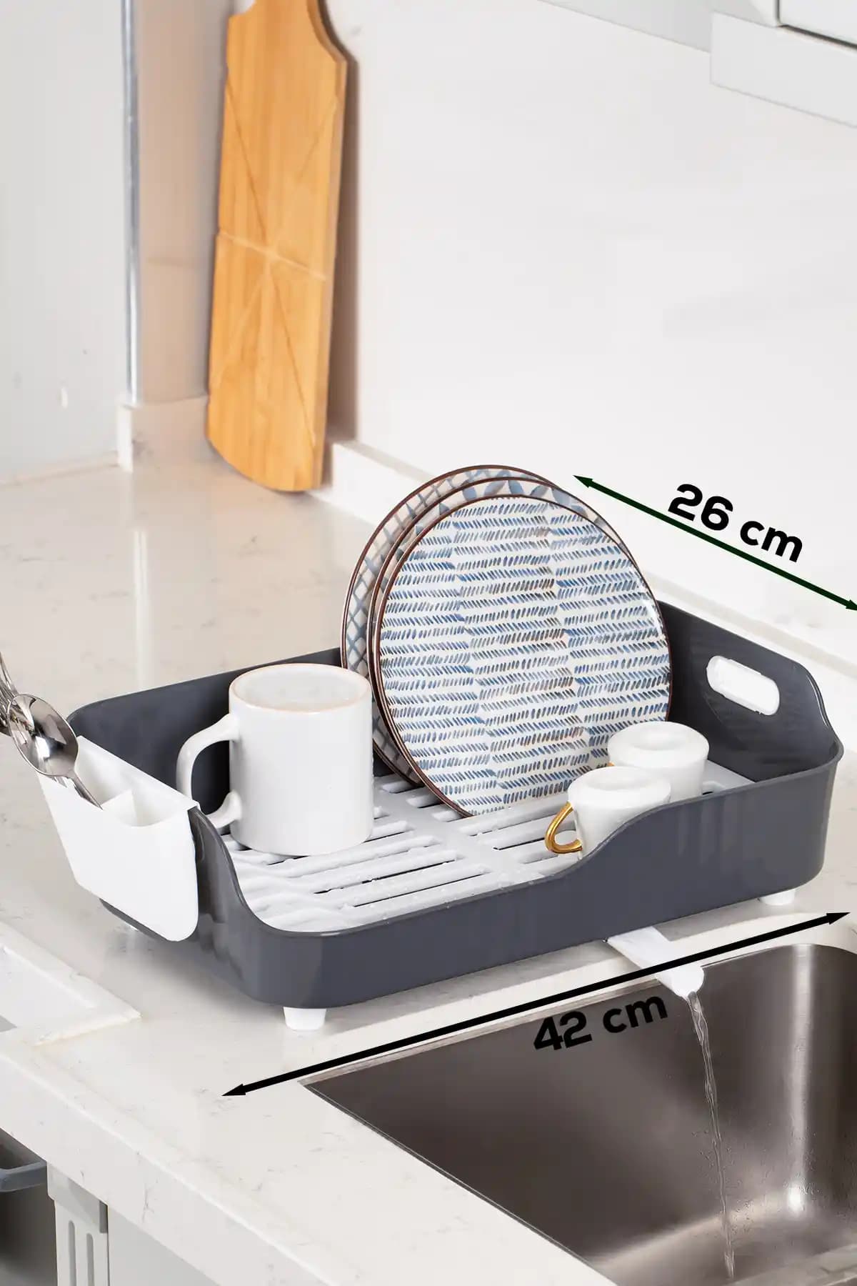 Porsima AKL-060 Gri Lüks Tabaklık Bulaşıklık: Modern ve Dayanıklı Mutfak Düzeni