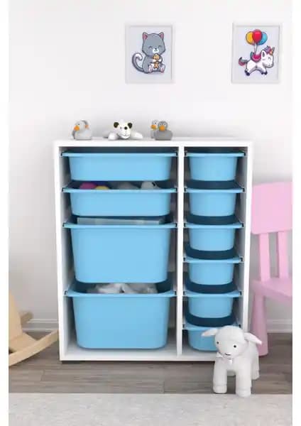 Pratico Çok Amaçlı Oyuncak Dolabı Mavi ve Tropik Ceviz Modellerinin Detaylı Karşılaştırması