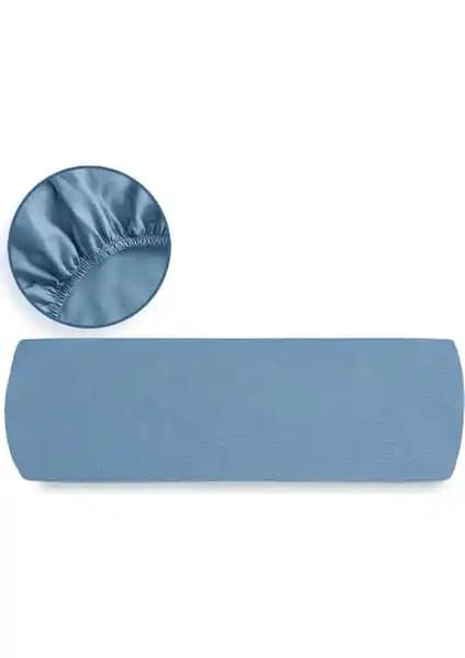Şanlı 120x200 cm Penye Lastikli Çarşaf - Tek Kişilik Mavi, Nefes Alabilir ve Dayanıklı