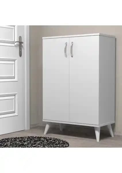 Tanmob Mimoza Beyaz Ayakkabılık 5 Raflı Dayanıklı ve Kompakt Tasarım