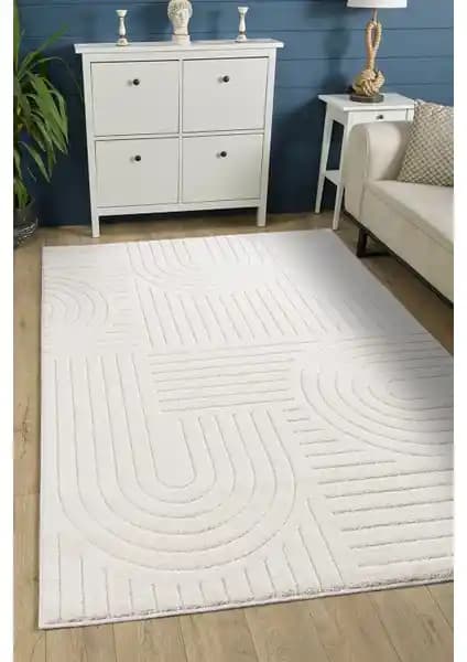 Venucci Quincey Bukleli Yumuşak Peluş Krem Halı: Modern Konfor ve Estetik