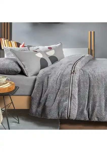 Yataş Bedding Coverme Quadro Çift Kişilik Battaniye Nevresim Takımı Gri - Konfor ve Şıklık
