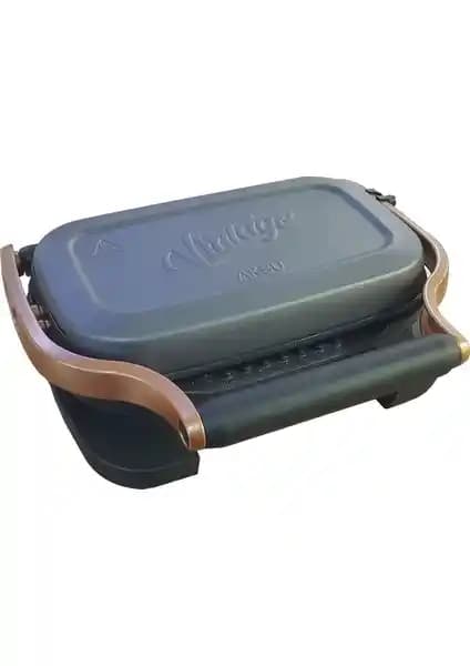 Aksu Vintage Mini Izgara ve Tost Makinesi Antrasit Renkli Modern Tasarım ve Pratik Kullanım