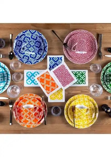 Aryılz Casablanca 6 Kişilik 24 Parça Porselen İkram Seti Şık ve Dayanıklı Tasarım