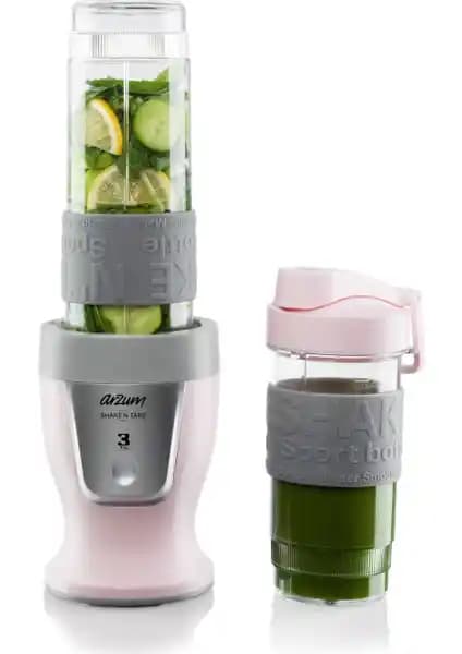 Arzum AR1032 Shake’N Take Pembe Kişisel Blender Pratik ve Şık Tasarımıyla Günlük Kullanım İçin Uygun