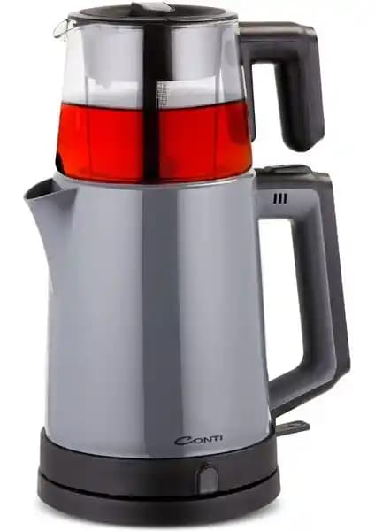 Conti CTM-200 Stly Plastik Çaycı Antrasit Modern ve Fonksiyonel Çay Demleme Çözümü