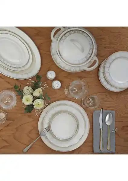 Emsan Mathilda 60 Parça Porselen Yemek Takımı 12 Kişilik Şık ve Dayanıklı Tasarım