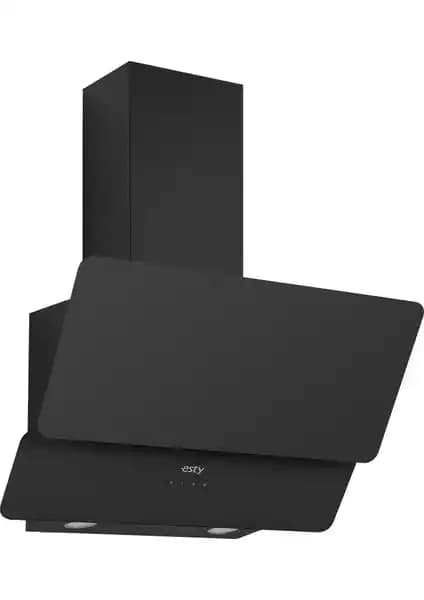 Esty 3471 60 cm Siyah Dekoratif Camlı Davlumbaz Modern Mutfaklar için Şık ve İşlevsel Tasarım
