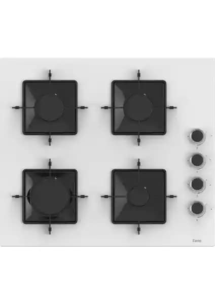 Ferre SS206 Kare Emaye Beyaz Cam Ocak: Modern Tasarım ve Fonksiyonellik Bir Arada