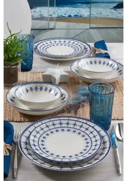 Güral 24 Parça Atina Yemek Takımı: Şık ve Dayanıklı Porselen Seti