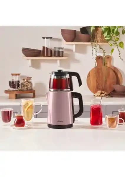 Karaca Cosmic Lilac 2 In 1 Çelik Çay Makinesi ve Kettle Modern Tasarım ve Fonksiyonellik
