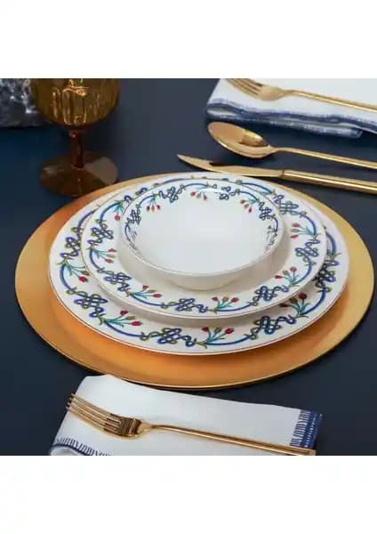 Karaca Düğüm Gold 56 Parça 12 Kişilik Yemek Takımı Modern ve Şık Mutfak Seti